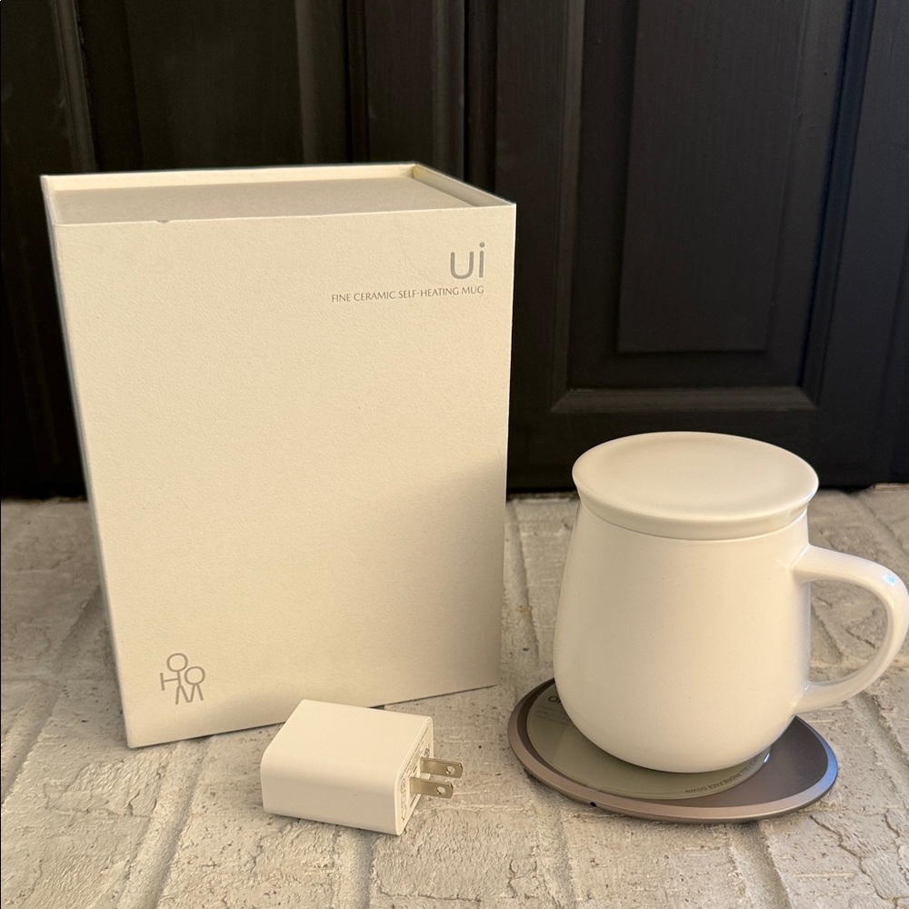 NEW OHOM White Ceramic Self-Heating Mug